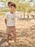 Printed twill shorts for girls beige 