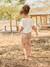 Printed twill shorts for girls beige 