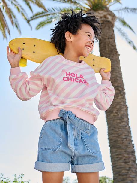 Girl's printed sweatshirt rose 