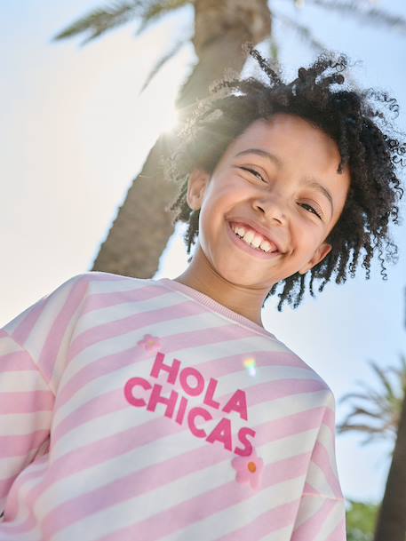 Girl's printed sweatshirt rose 