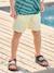 Elasticated bermuda shorts for boys denim blue+fir green+pastel yellow 