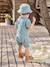 Set of jumpsuit and reversible bucket hat emerald green 