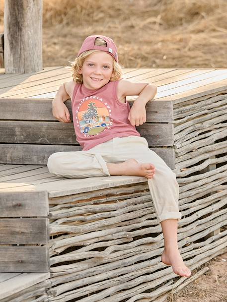 Lightweight Trousers in Cotton/Linen, for Boys hazel+marl beige+night blue+sage green 