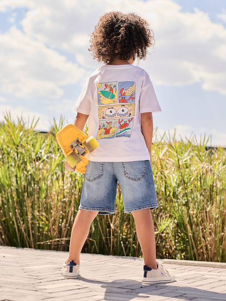 Boy's adjustable waist denim bermuda shorts double stone+stone 