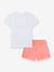 Shorts and T-shirt set coral 