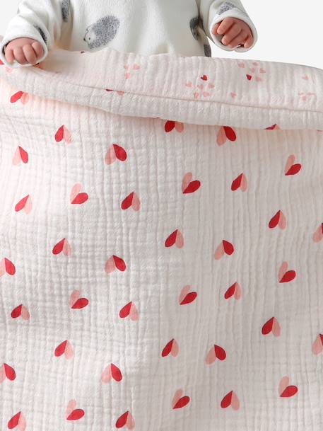 Blanket + Pillow for Dolls, in Cotton Gauze beige+caramel+printed pink+rose+White+yellow 