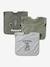 Set of 3 Animals Bibs, Easy to Put On ecru+sage 
