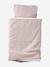 Blanket + Pillow for Dolls, in Cotton Gauze printed pink+White+yellow 