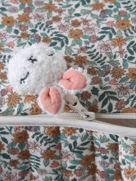 Carrycot for Dolls in Cotton Gauze black+rose+yellow 
