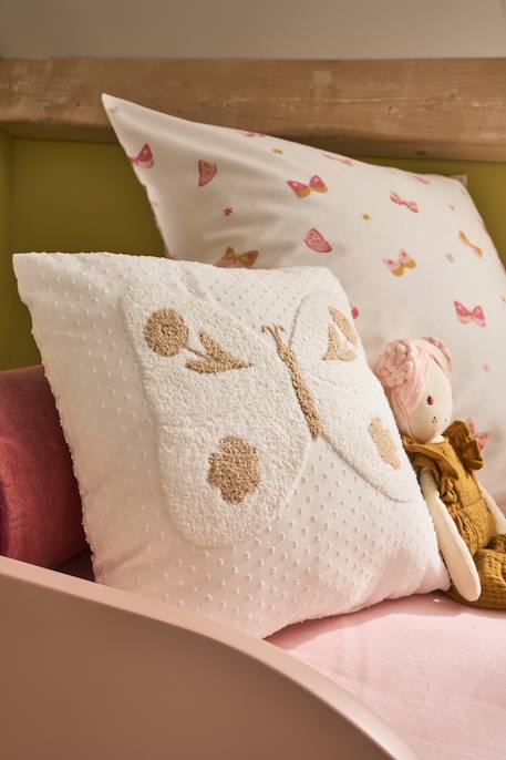 Bouclé butterfly cushion vanilla 