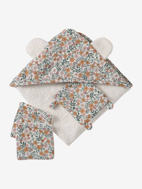 Set with Bath Cape + Mitten + Baby Wipes, for Dolls yellow 