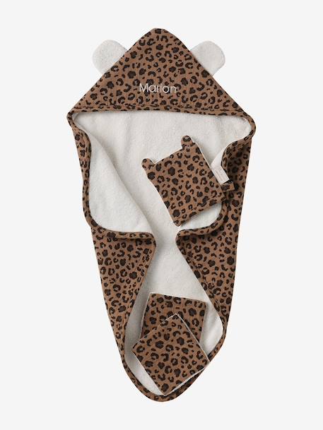 Customisable doll bath cape brown 