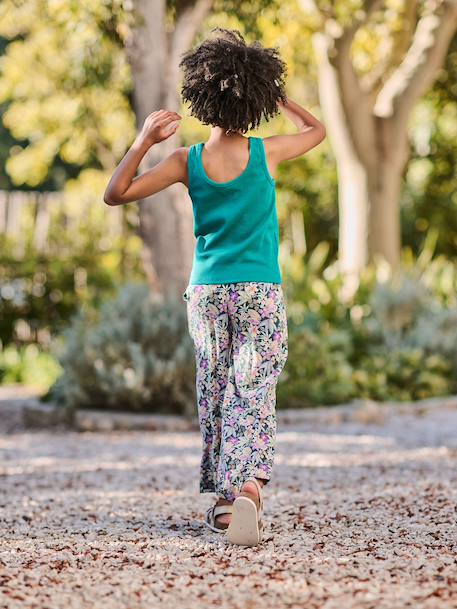 Floral Print Trousers green+vanilla 