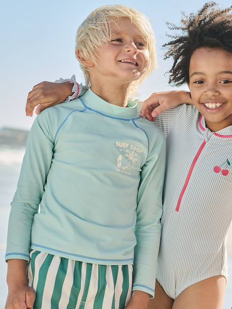 Boys' long-sleeved UV protection Surf t-shirt turquoise 