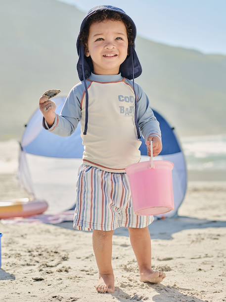 UV protective baby swimwear set grey blue 
