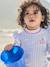 3-piece striped swimsuit light blue 