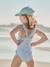 Striped Swimsuit for Girls sky blue 