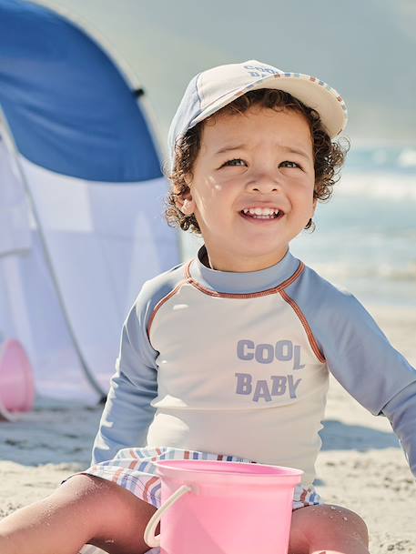 UV protective baby swimwear set grey blue 