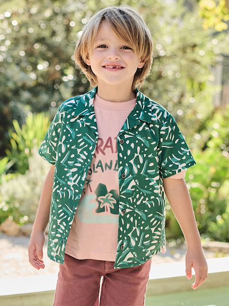 Boy's printed shirt printed green 