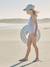 Striped Swimsuit for Girls sky blue 