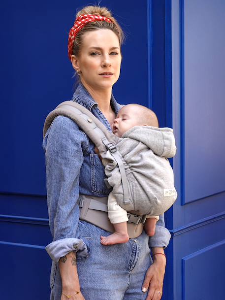 Physiological Baby Carrier, HoodieCarrier 2 by LOVE RADIUS black+grey+printed black 