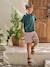 Boys' short-sleeved polo shirt fir green 