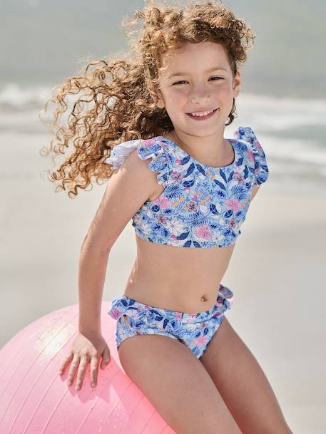 Girl's two-piece swimsuit aqua green 