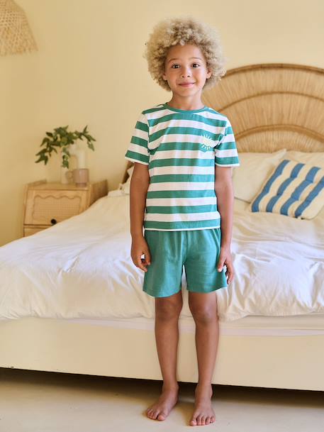 Pack of 2 striped pyjama shorts blue 