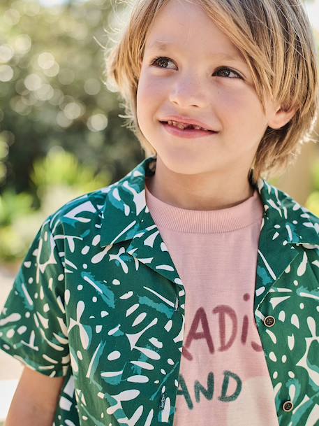 Boy's printed shirt printed green 