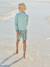 Boy's swim shorts striped green 