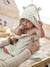 Bath Cape In Jacquard Stripes + Wash Mitt sage green 