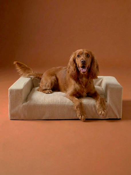 Corduroy medium dog sofa ecru 