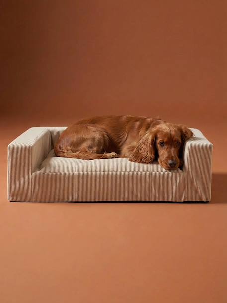 Corduroy medium dog sofa ecru 