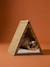 Animal scalloped teepee storage basket beige 