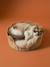 Felted animal basket with sherpa cushion beige 