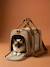 Animal carrier backpack striped beige 