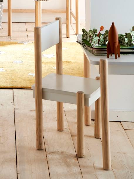 Pre-School Chair for Play Table, WOODY Theme Wood/White 