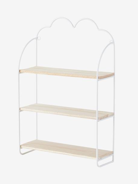 3-Level Bookcase, Cloud Wood/White+YELLOW MEDIUM METALLIZED 