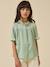 Girl's gauze shirt - organic cotton CYRILLUS sage green 