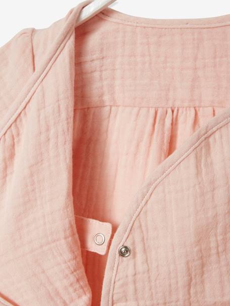 Bodysuit in Cotton Gauze, for Babies Light Pink 