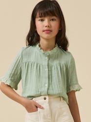Girls-Blouses, Shirts & Tunics-Girl's gauze shirt - organic cotton CYRILLUS 