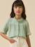 Girl's gauze shirt - organic cotton CYRILLUS sage green 