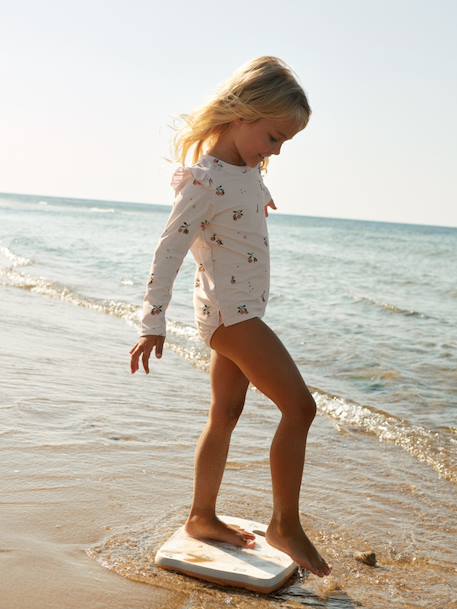 Long-sleeved swim T-shirt light pink 