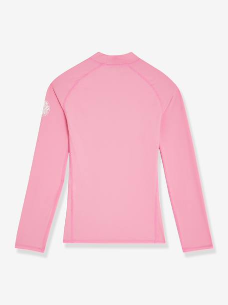 Girl's short-sleeved surfing t-shirt blue+rose 