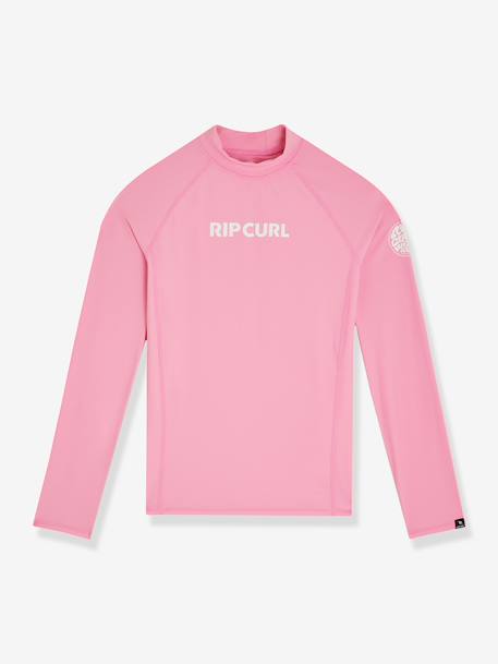 Girl's short-sleeved surfing t-shirt blue+rose 