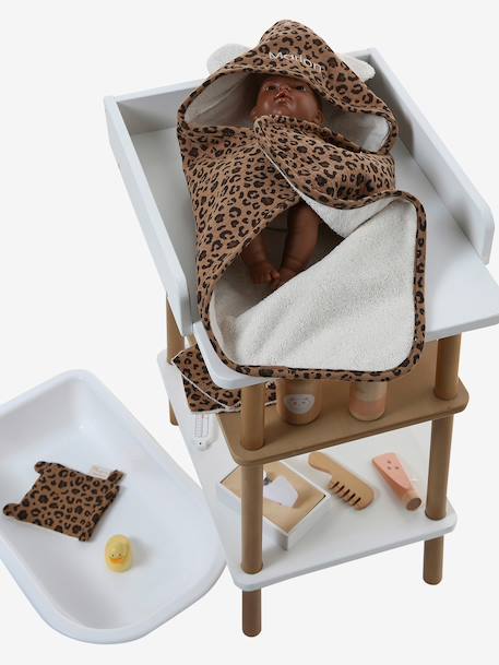Customisable doll bath cape brown 