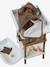 Customisable doll bath cape brown 
