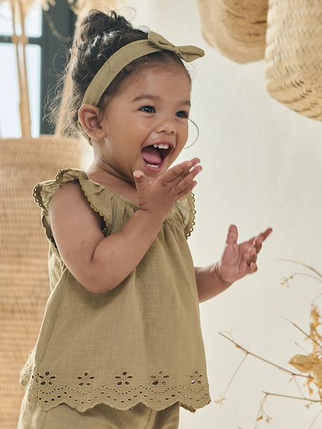 3-piece baby girl set khaki 