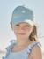 Cap with Embroidered Heart for Girls aqua green+pale blue+pale pink 