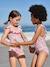 Girls' one-piece swimsuit pale pink 